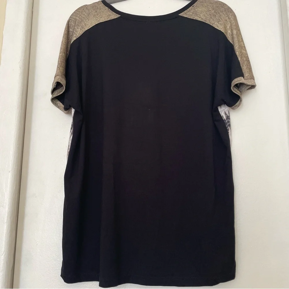 Cavita Gold Black Yellow Brown White Cotton Short Sleeve T-Shirt Size L - Picture 3 of 4